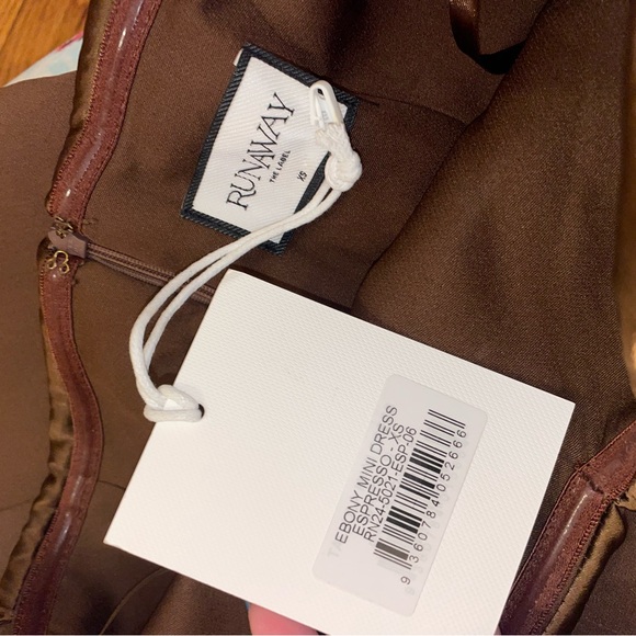 Runaway the Label Brown Off-Shoulder Ebony Mini Dress - Picture 3 of 6